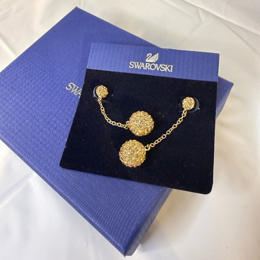 SWAROVSKI Crystal Gold Drop Earrings